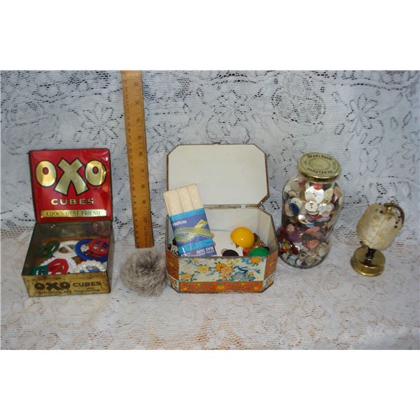 Sewing Supplies With Pincushion Tape Measure