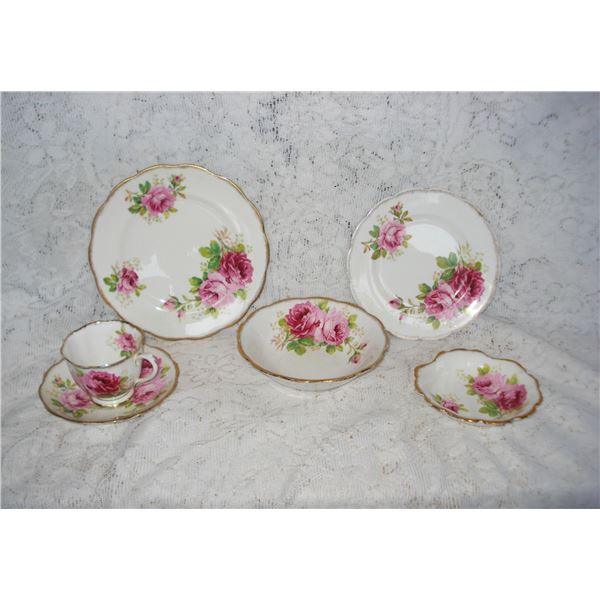 Assorted American Beauty Royal Albert Dished