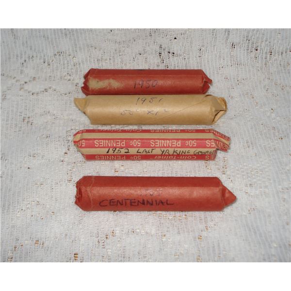 4 Rolls Of Pennies As Marked
