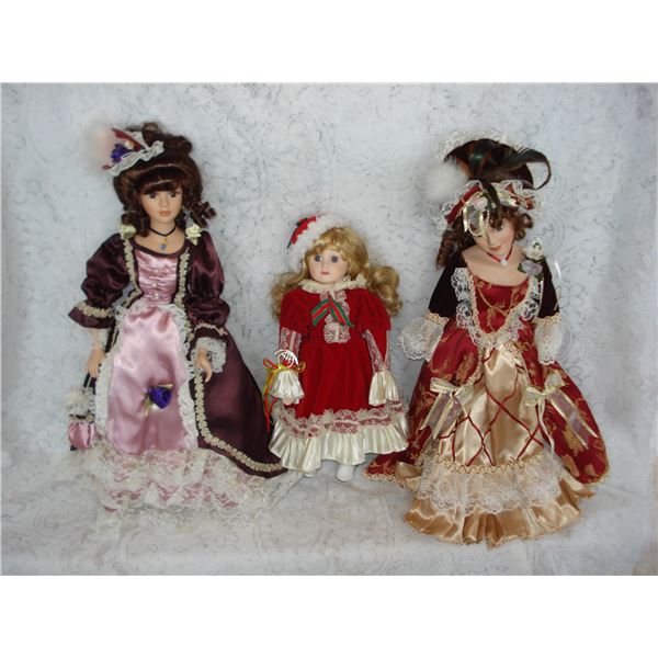 3 Victorian Style Collector Dolls  Large Ones Approx 18 Inches