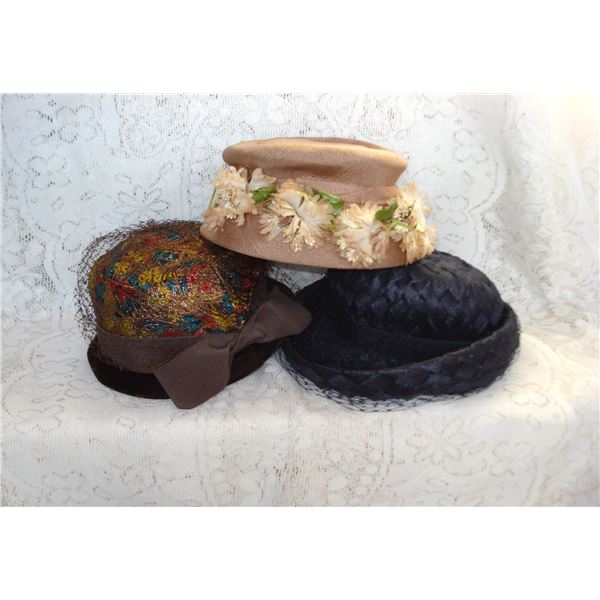 3 Vintage Ladies Hats  Eatons Etc.