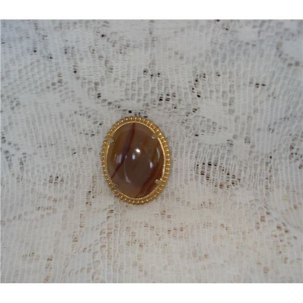 Vintage Agate Brooch  Approx 5 cm