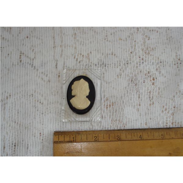 Vintage Lucite Cameo Brooch  1.75x2.5 Inches