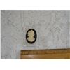 Image 1 : Vintage Lucite Cameo Brooch  1.75x2.5 Inches