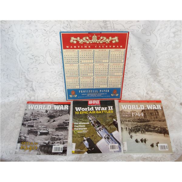 Wartime 1943 Calendar and Military Magazines