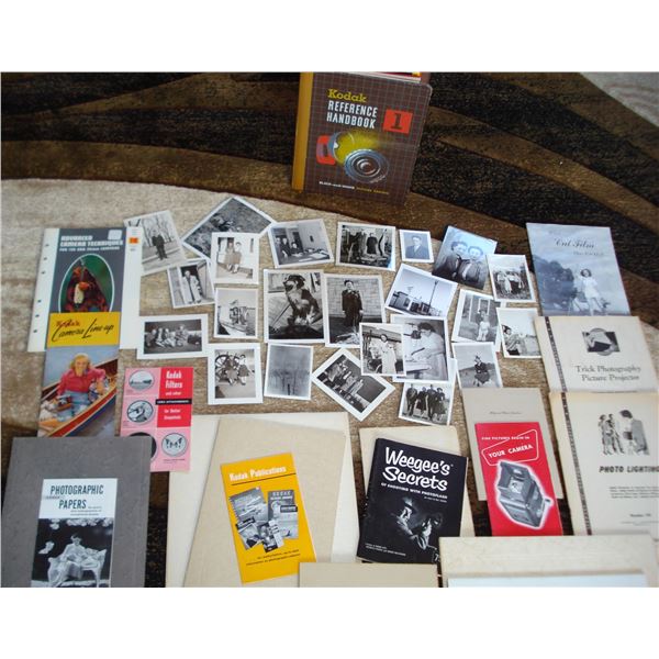 Large Lot Vintage Photos  Cardboard Frames, Photography Booklets  Kodak Reference Book