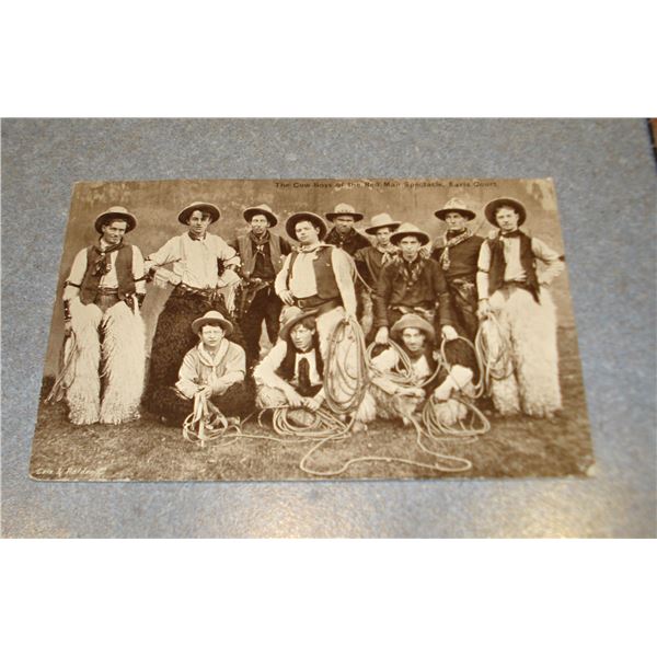 Antique Postcard From 1909 Showing Performers Of The Wild West Show Touring England In That Era