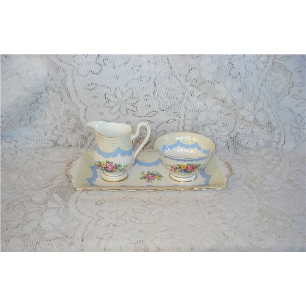 Royal Albert Cream And Sugar Set  small chip on interior of creamer see pic