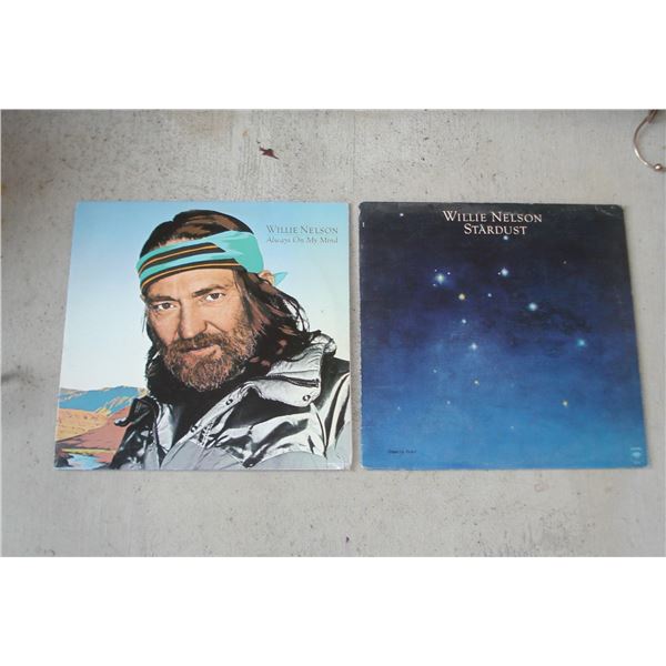 Pair Willie Nelson LP's One has seam cover tear  see pic  LP seems fine