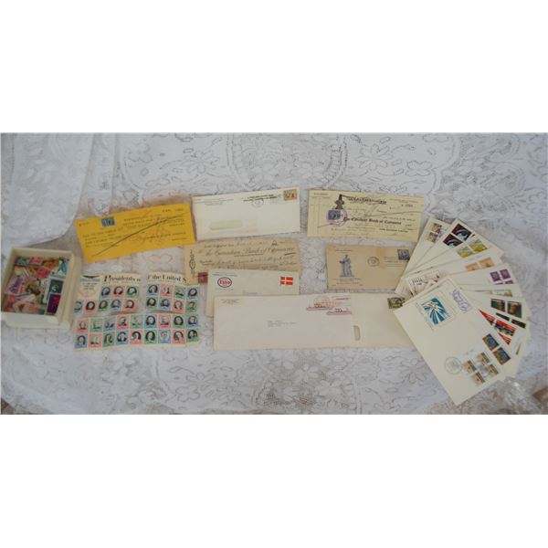 Box of US Stamps  Assorted Envelopes