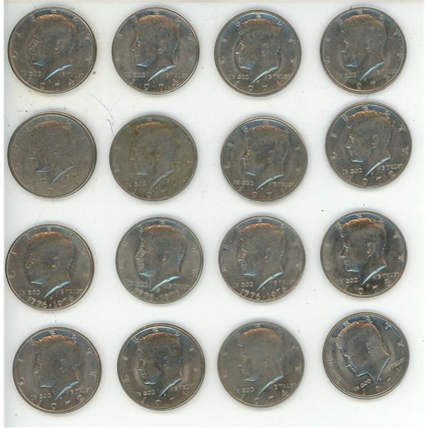 Bag of 15 U.S.A Half Dollar Coins.