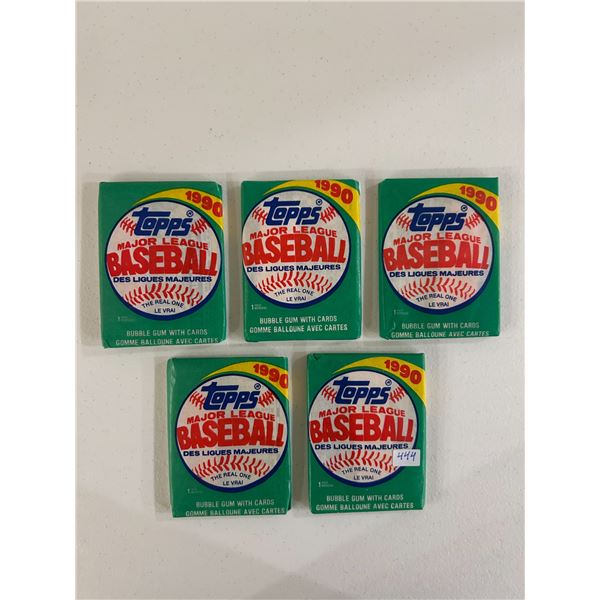 1990 Topps Baseball Card Wax Packs (5)