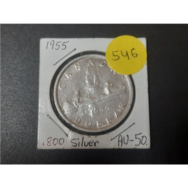 1955 Canada Silver One Dollar.