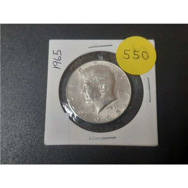 1965 U.S.A. Silver Half Dollar.