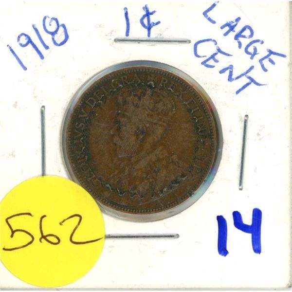 1918 Canada Large Cent Coin