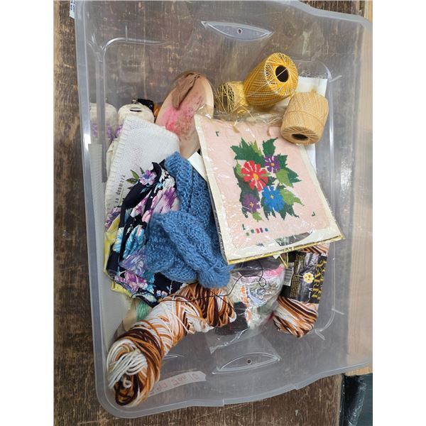 Bin of craft supplies