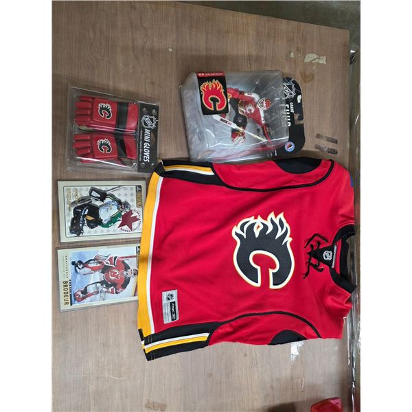 Hockey lot- jersey, cards, figure