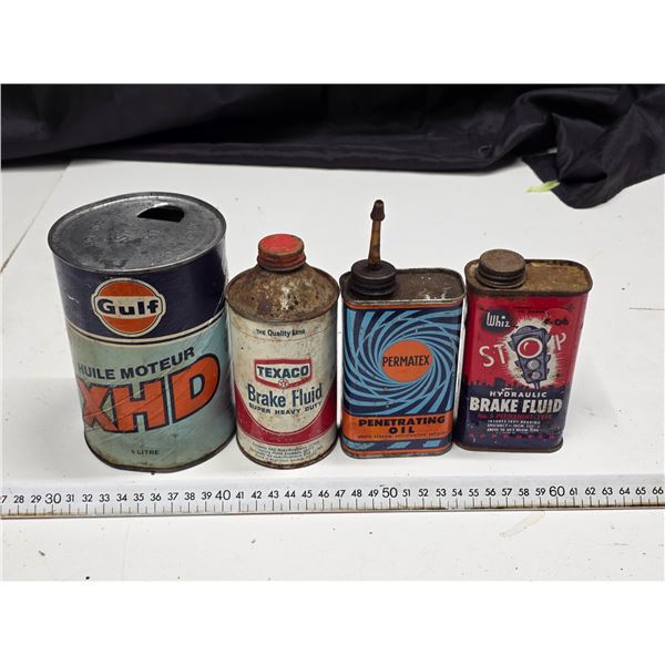 4 oil related tins