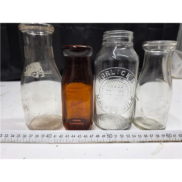 Glass milk bottles