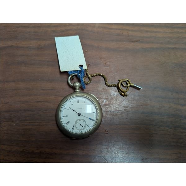 Illinois watch CO Silverode 11694 561362 165PW Running Pocket Watch w/ Key