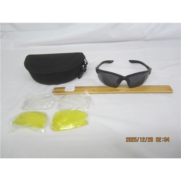 Hi Quality Mission Sunglasses with 2 Sets of Interchangeable Lenses and Case
