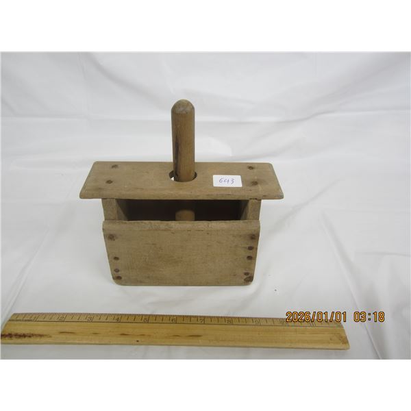 Antique Wooden Butter Press