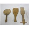 Image 5 : 3 Antique Wooden Butter Making Tools