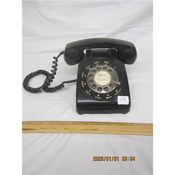 Antique Black Rotary Phone