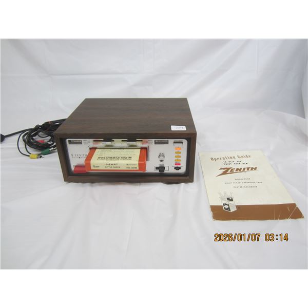 Vintage Zenith 8 Track Player w/ Instructions