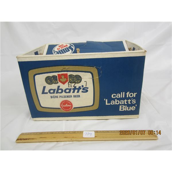 Intact Vintage Labatt's Blue Cardboard Beer Case