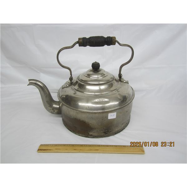 Antique Copper Nickel Plate Kettle in Good Shape