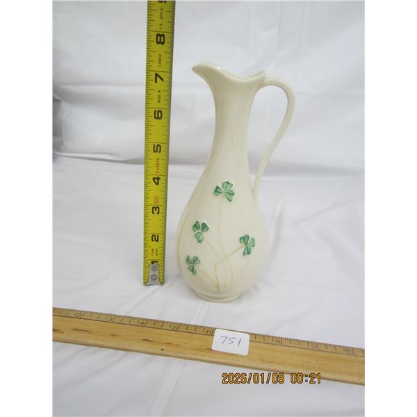Antique Belleek Irish China Jug Rare Item in Great Shape