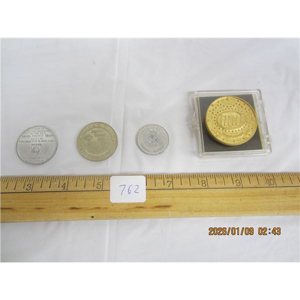 Lot of Vintage Coin Tokens Union Pacific ,RCA Ect.