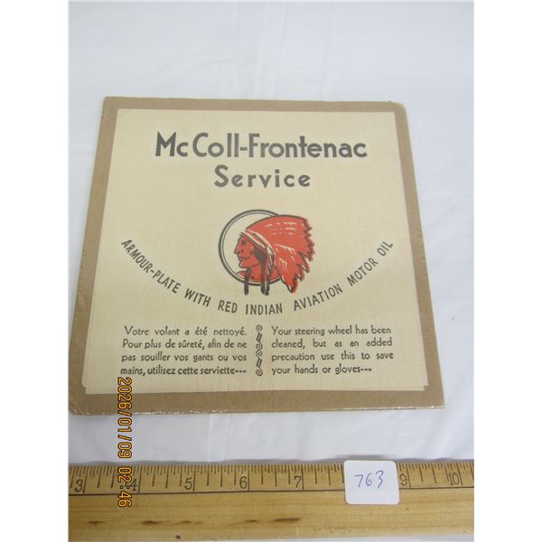 Red Indian Oil Advertising Towel McColl - Frontenac