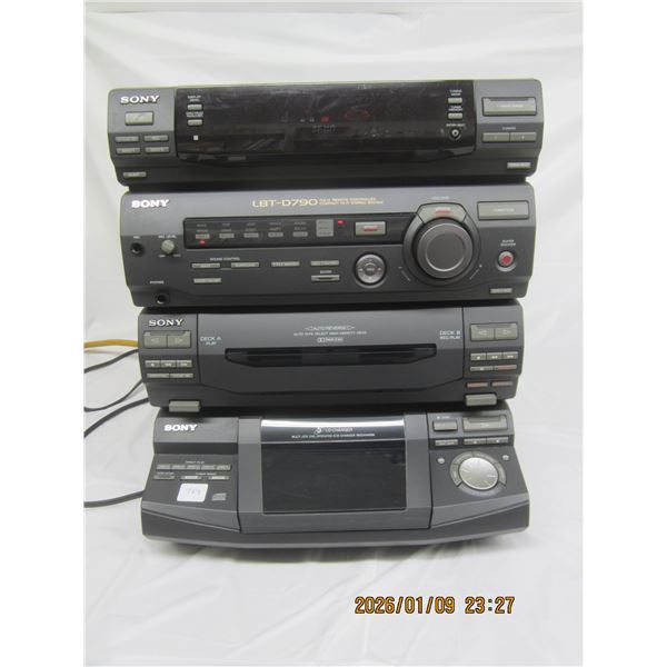 Sony Multi Unit Stereo Radio ,Tape, 5 Disc CD Changer No Speakers Working Good Has Phono Output for 