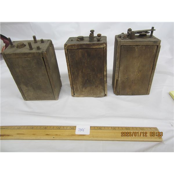 3 Antique Wooden Model  T Style Coils