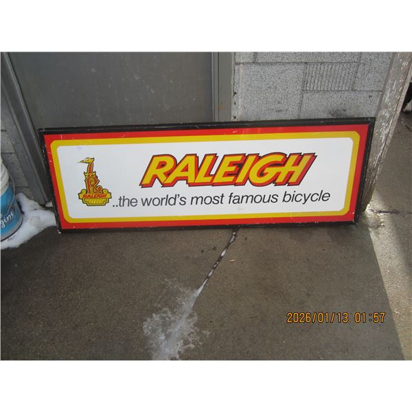 Vintage Raleigh Bike Sign 55 Inches Long
