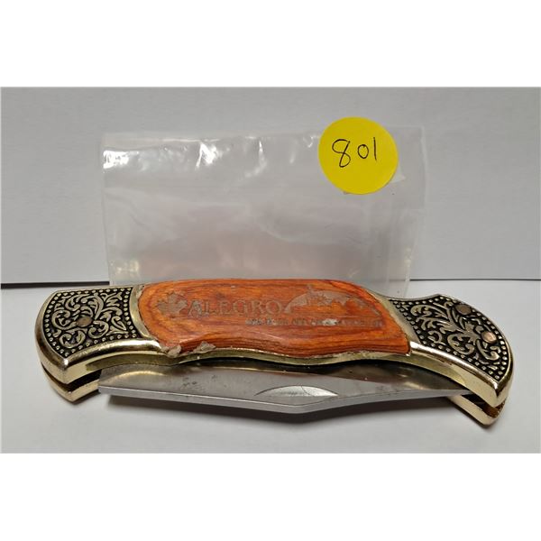 Leipzig folding knife, stainless steel rostfri, 4-1/4'' handle, 3" blade