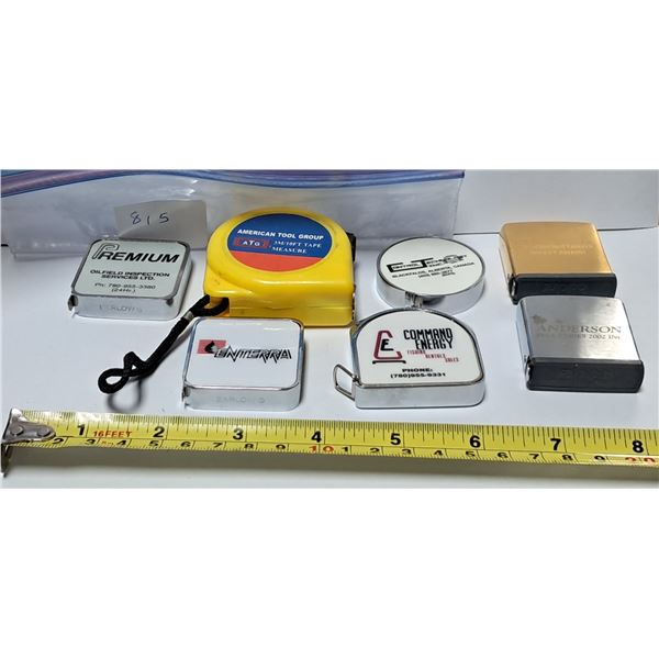 3-tape measures & 4 pie tape measures,