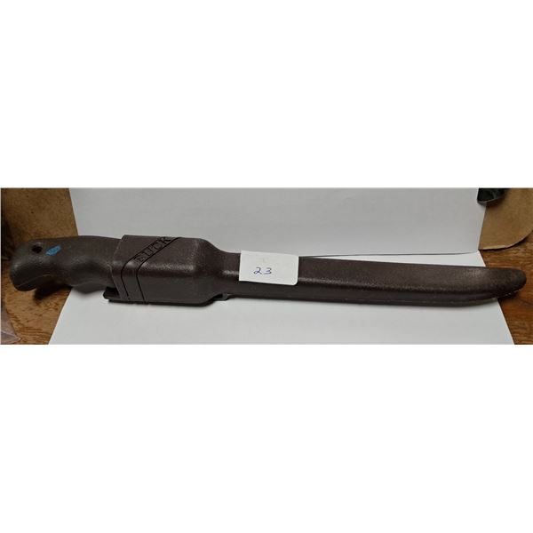 buck stainless steel filling knife c/w sheath Handke 4-1/2", blade 6"