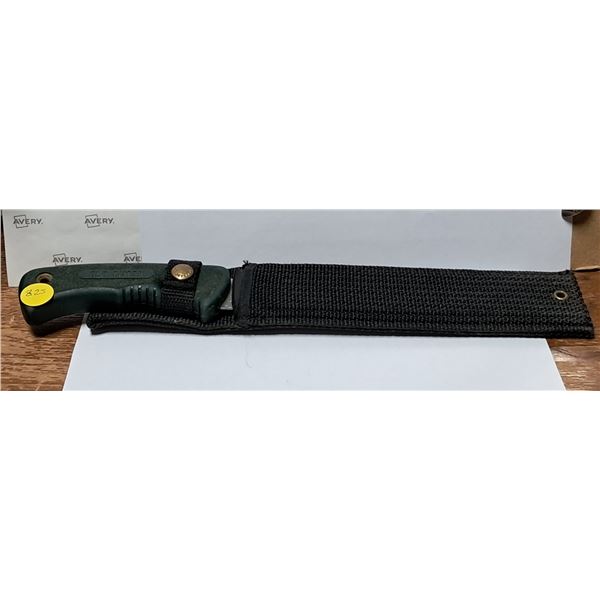 147 stainless, scrade Weatherford fillet knife c/w sheath, handle5", blade 7-1/2"