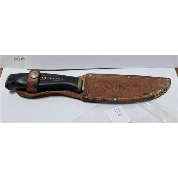 normark stainless hunting knife clw sheath, handle 4-1/2", blade 4-1/2"