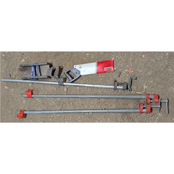 Pipe clamps and hacksaws