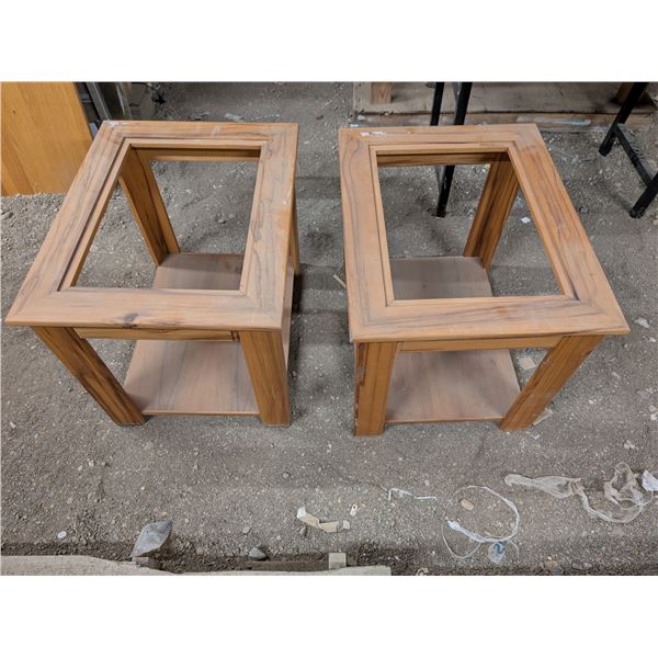 2 table top end tables- missing glass