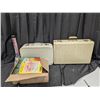 Image 1 : (2) Vintage Suitcases w/ Travel Books, Cook Books, and etc.