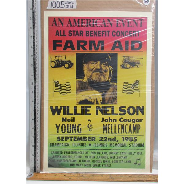 Farm Aid Willie Nelson Concert Poster