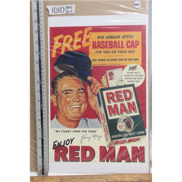 Advertising RedMan Chewing Tabacco Poster