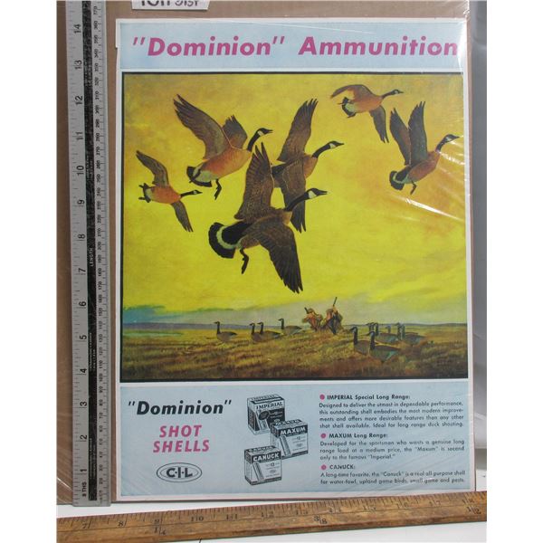 Advertising Dominion Ammunition Shotgun Shells Poster