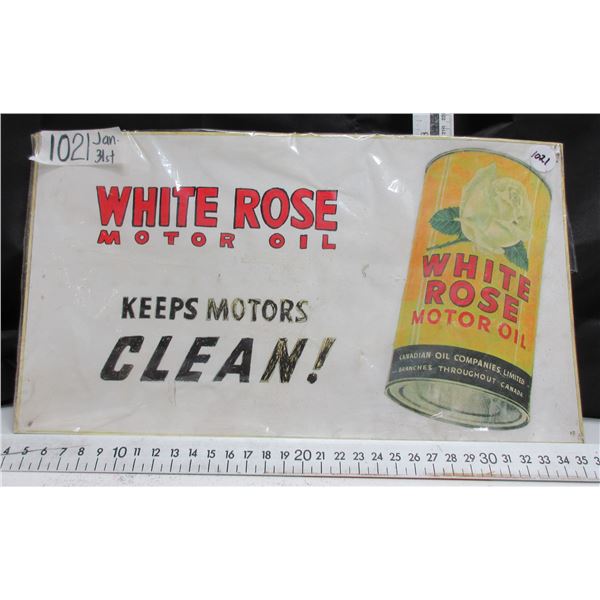 White Rose Oil Advertising Sign