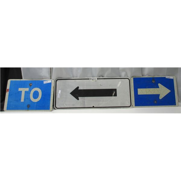 3 Different Small Highway Sign
